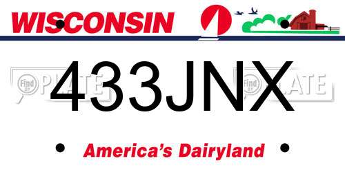 433JNX Wisconsin License Plate