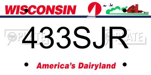 433SJR Wisconsin License Plate