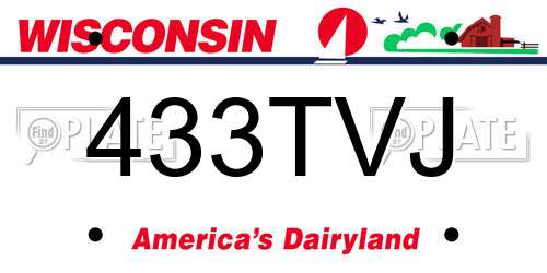 433TVJ Wisconsin License Plate