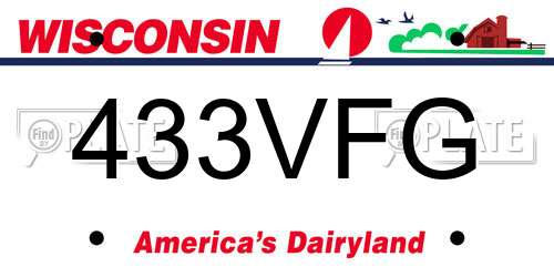 433VFG Wisconsin License Plate
