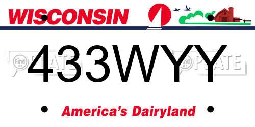 433WYY Wisconsin License Plate