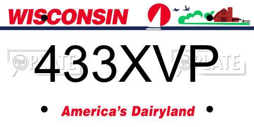 433XVP Wisconsin License Plate