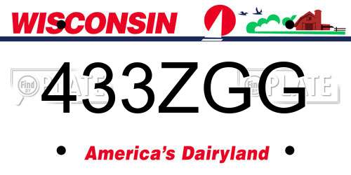 433ZGG Wisconsin License Plate