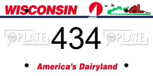 434 Wisconsin License Plate