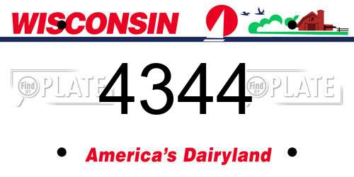 4344 Wisconsin License Plate