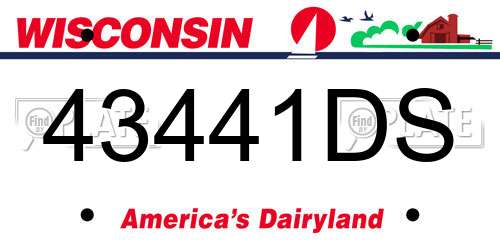 43441DS Wisconsin License Plate