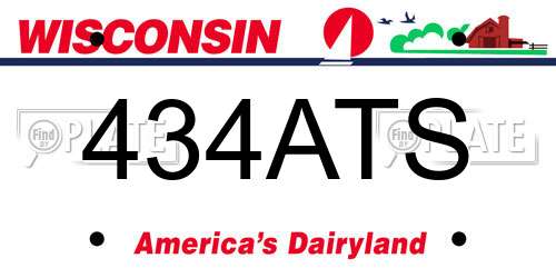 434ATS Wisconsin License Plate