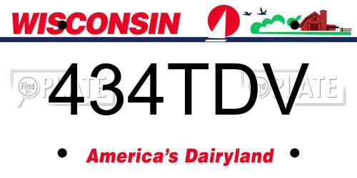 434TDV Wisconsin License Plate