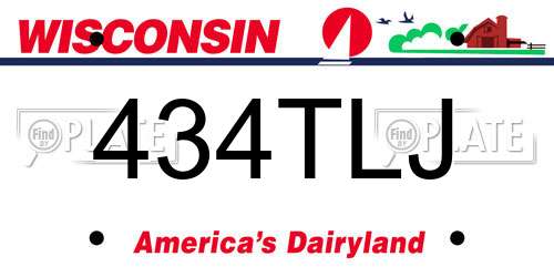 434TLJ Wisconsin License Plate