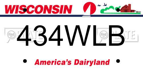 434WLB Wisconsin License Plate