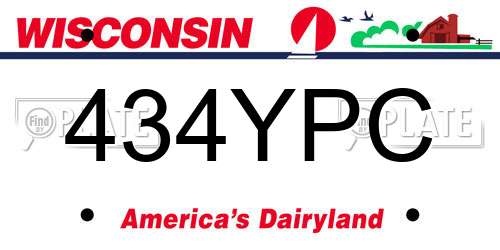 434YPC Wisconsin License Plate