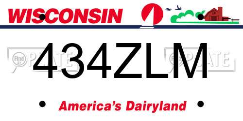 434ZLM Wisconsin License Plate