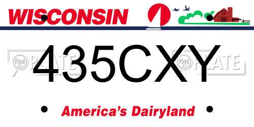 435CXY Wisconsin License Plate