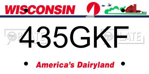 435GKF Wisconsin License Plate