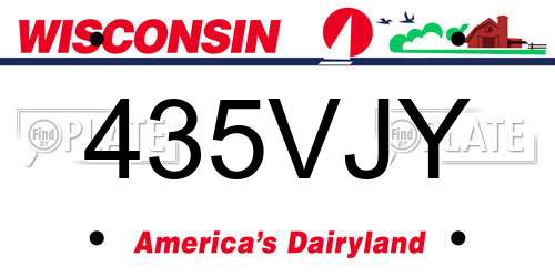435VJY Wisconsin License Plate
