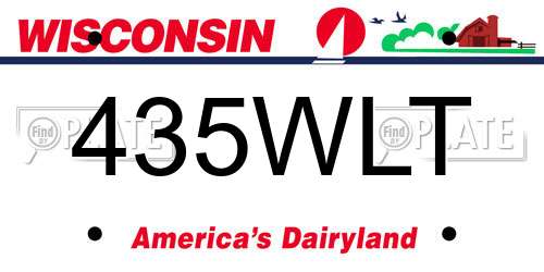 435WLT Wisconsin License Plate