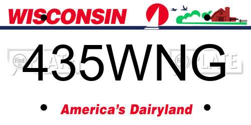 435WNG Wisconsin License Plate