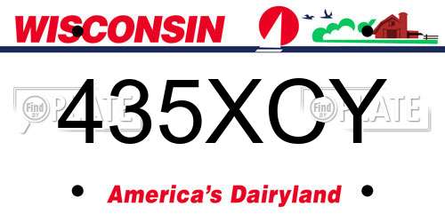 435XCY Wisconsin License Plate