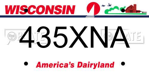435XNA Wisconsin License Plate