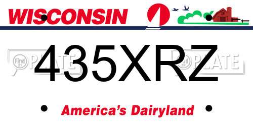 435XRZ Wisconsin License Plate