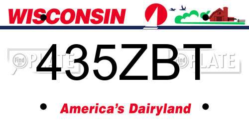 435ZBT Wisconsin License Plate