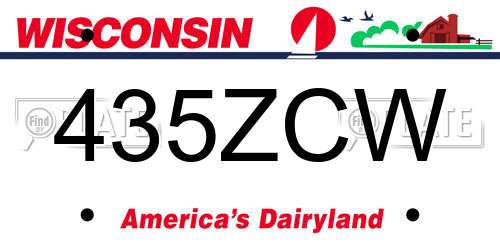 435ZCW Wisconsin License Plate