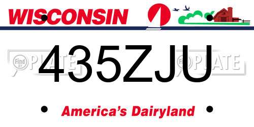 435ZJU Wisconsin License Plate