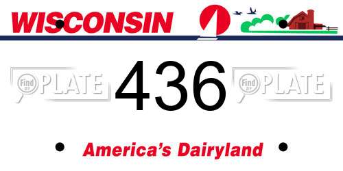 436 Wisconsin License Plate