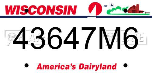 43647M6 Wisconsin License Plate