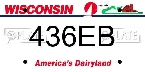 436EB Wisconsin License Plate