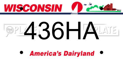 436HA Wisconsin License Plate