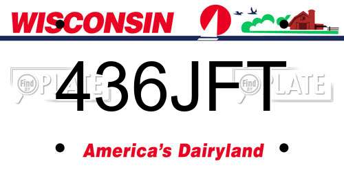 436JFT Wisconsin License Plate