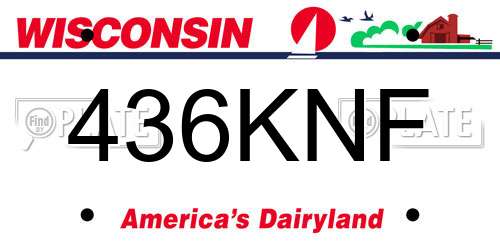 436KNF Wisconsin License Plate