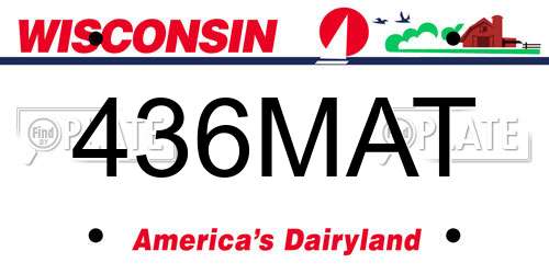 436MAT Wisconsin License Plate