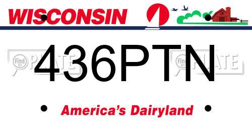 436PTN Wisconsin License Plate