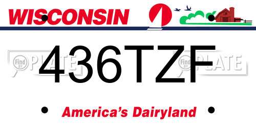 436TZF Wisconsin License Plate