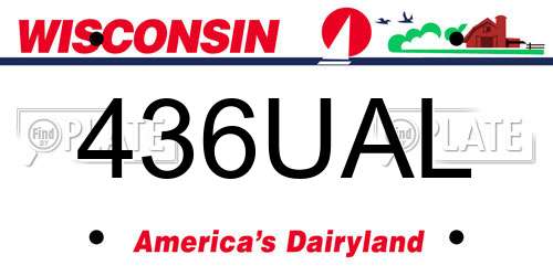 436UAL Wisconsin License Plate
