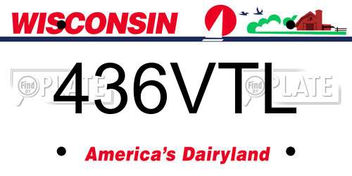 436VTL Wisconsin License Plate