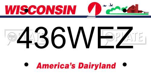 436WEZ Wisconsin License Plate