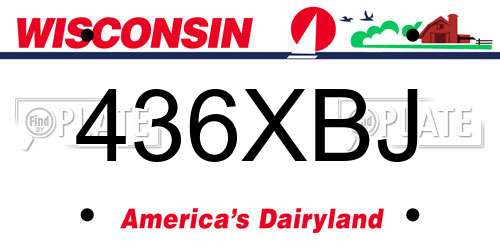 436XBJ Wisconsin License Plate