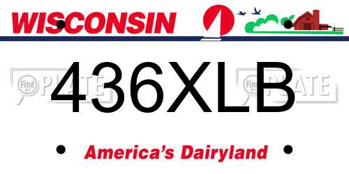 436XLB Wisconsin License Plate