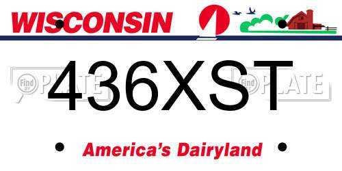436XST Wisconsin License Plate