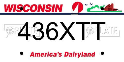 436XTT Wisconsin License Plate