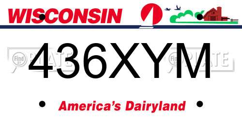 436XYM Wisconsin License Plate
