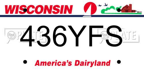 436YFS Wisconsin License Plate