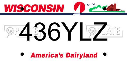 436YLZ Wisconsin License Plate