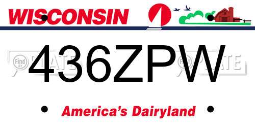 436ZPW Wisconsin License Plate