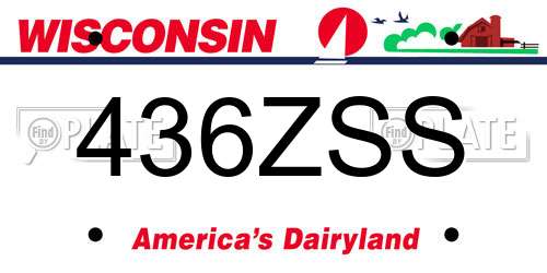 436ZSS Wisconsin License Plate