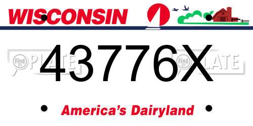 43776X Wisconsin License Plate