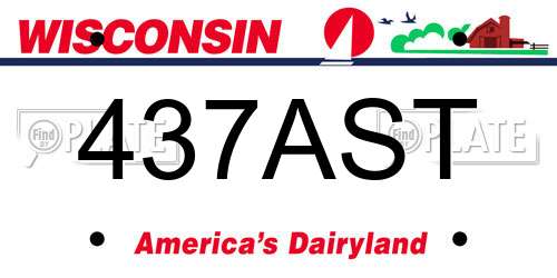 437AST Wisconsin License Plate